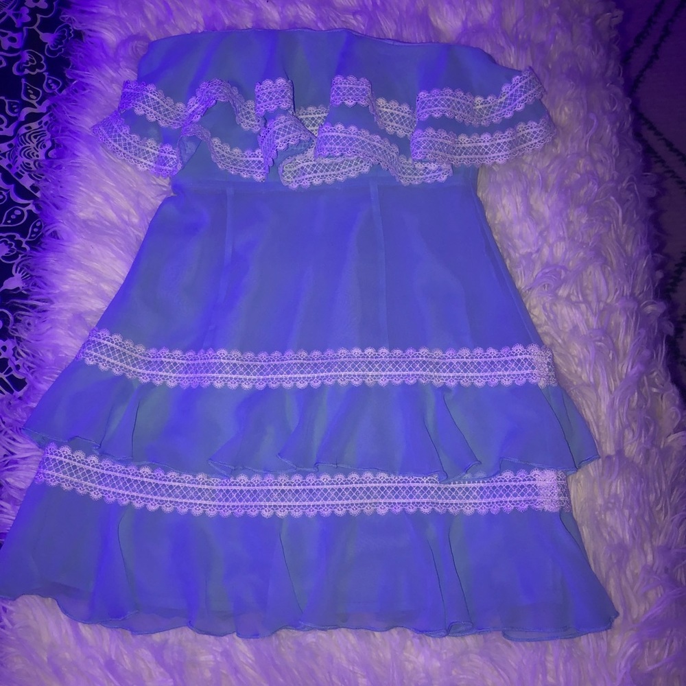 Strapless Revolve Ruffle Dress Mini